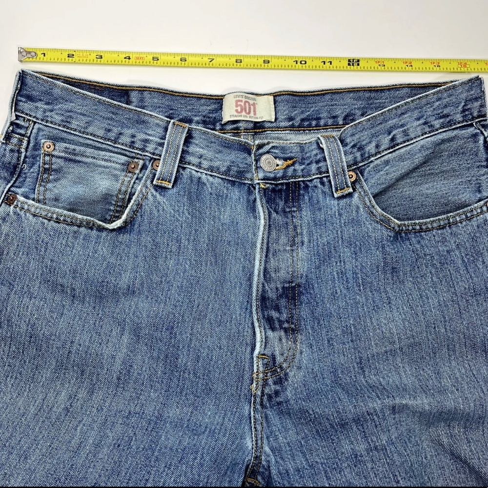 Levi's | Mens 34x30 | Original 501 Straight Leg Button Fly‎ Blue Denim Jeans - Picture 10 of 12